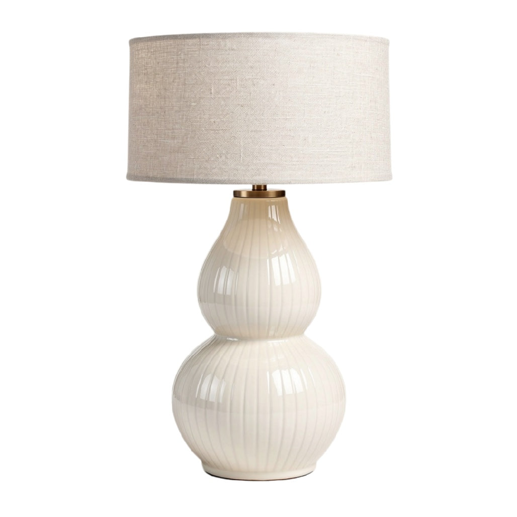 **Lampa stołowa ceramiczna w kształcie gruszki z abażurem**